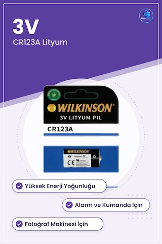 Lityum Pil Cr123a 3v Yüksek Enerji Yoğunluklu Alarm Kumanda Ve Fo