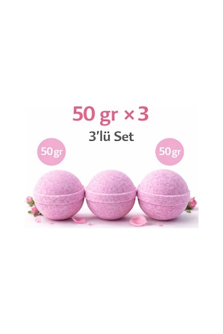 3 Adet 50 Gr. Gül Kokulu Banyo Topu, Nem Bombası, Banyo Bombası, Manikür Ve Pedikür Topu Diğer