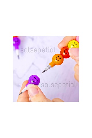 24'lü Emoji Yumurtlayan Kurşun Kalem Hediyelik Oyuncak Doğum Günü Karne Günü Hediyelik 24 Adet Renkli