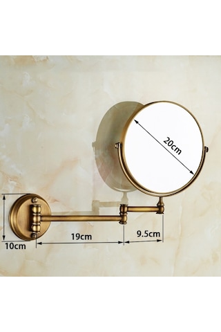 Cbtx Duvara Monte Katlanır Çift Taraflı Makyaj Aynası Bronz