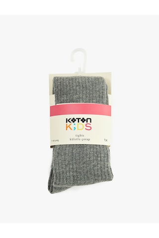 Koton Dokulu Külotlu Çorap Gri 6wkg80100aa Gri