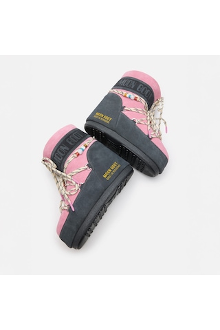 Hj05 Grey/rose Bot Kar Kadın 80d1409730 Moon Boot Mb X Gır Icon Low Suede Beads Hj05 Grey/rose