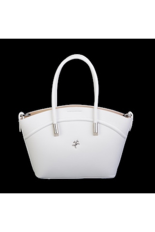 Nas Bag Kadın Mini Sepet Çanta El Ve Çapraz Çanta Beyaz Golf 20x18cm Beyaz