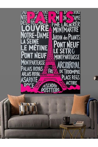 Ahşap Tablo Yazılarla Paris Ve Eyfel