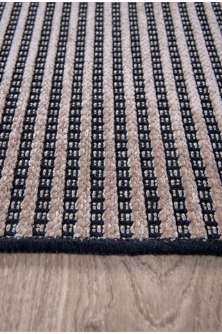 Bej Şönil Kilim Salon Oturma Çocuk Odası Hasır Yıkanabilir Yolluk Kaymaz Taban Halı Siyah Bej