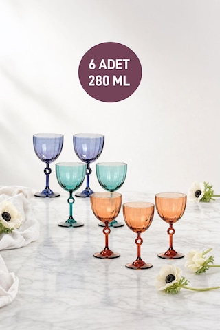 Andrew 6'lı Kadeh Seti 280 Ml Yeşil