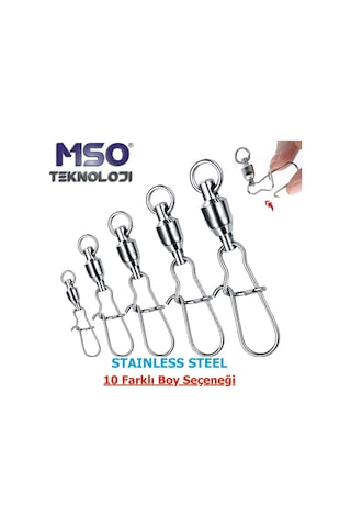 MSO Olta Balıkçılık VIP Kalite Paslanmaz Çelik Klips Bilyalı Fırdöndü