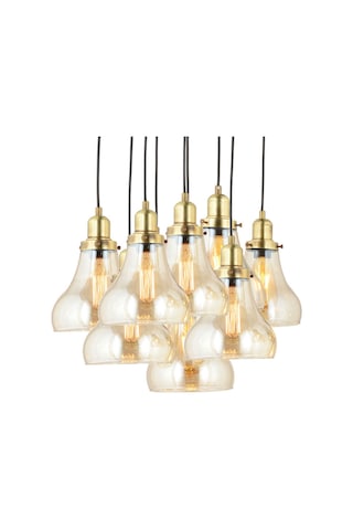 Lampaluce Cono Modern Sarkıt Salon Avizesi 9'Lu Sarı 45X70Cm