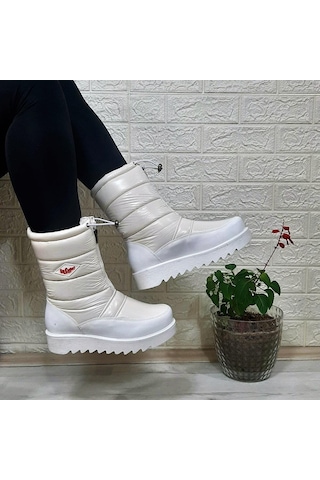 Lee Cooper 31190 Beyaz Kaymaz İçi Kürklü Önden Fermuarlı Kar Botu 001