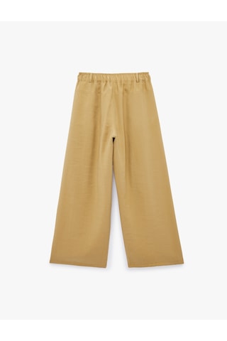 Koton Modal Kumaş Beli Lastikli Cepli Düz Geniş Paça Baggy Pantolon Khakı 6sak40161ew Haki