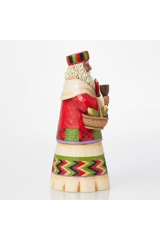 Enesco Jim Shore Heartwood Creek Afrika Noel Baba Figürü, Reçine, 18cm, Çok Renkli