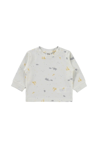 Civil Baby Zürafalı Ve Filli 6-18 Ay Pijama Takımı - Ekru