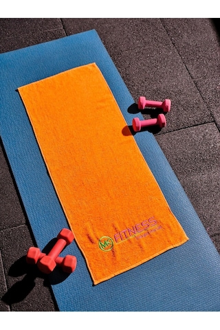 Spor Fitness Havlusu 40x100 Cm Pamuklu Turuncu