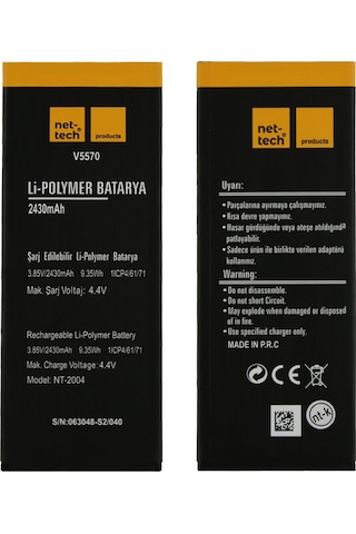 Teknonet Vestel Venüs V3 5570 Uyumlu 2430 Mah Batarya