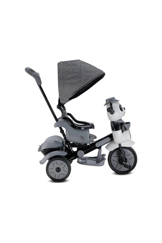 Babyhope 127 Lıttle Panda Lüks Üç Teker Kontrollü Bebek Bisikleti Gri Çok Renkli