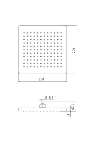 Eca Tiera Kare Duş Başlığı 20x20 102145029
