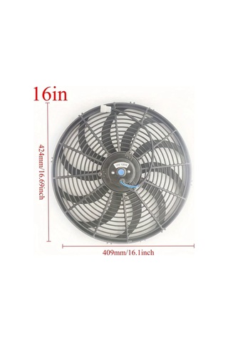 Motion003 Kavisli Yaprak Modifiye Edilmiş Araç Soğutma Ekipmanı Kondenser Fanı 12v 80w 1778 Cm