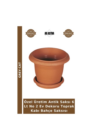 Özel Üretim Antik Saksı 6 Lt No 2 Ev Dekoru Toprak Kabı Bahçe Saksısı