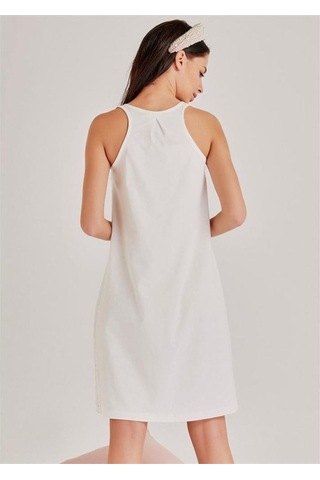 Magic Form 30108 Kendinden Brode Desenli Sabahlık Gecelik Takım - Ekru