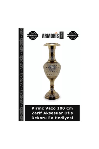 Pirinç Vazo 100 Cm Zarif Aksesuar Ofis Dekoru Ev Hediyesi Çok Renkli