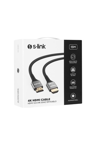 S-lınk Sw-sgg039, 4k Uhd, Hdmı V2,0 Kablo. 15mt. 30hz. Metal Uçlu