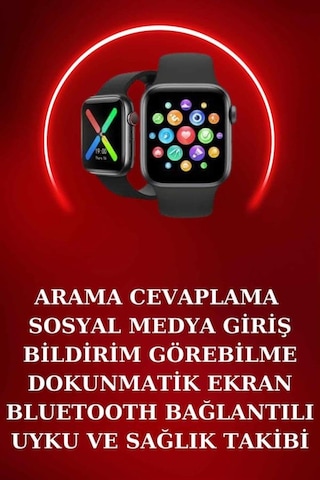 Yeni Nesil Akıllı Saat Ve Ucuz Kaliteli Bluetooth Kablosuz Kulaklık Amoled Ekran Siyah