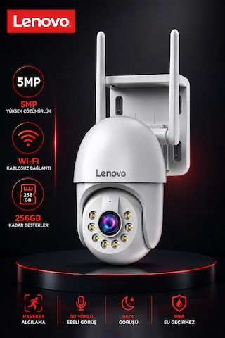 Lenovo 5mp Wifi Adaptörlü Dış Mekan Gece Görüşlü Karşılıklı Konuşma Özellikli Güvenlik Kamerası