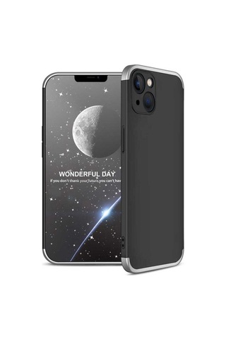Apple Uyumlu iPhone 13 Mini Kılıf Zore Ays Kapak Siyah-Gri