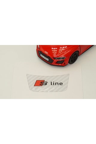 Audi S Line Logo Beyaz Karbon Desen Damla Epoksi Direksiyon Logo