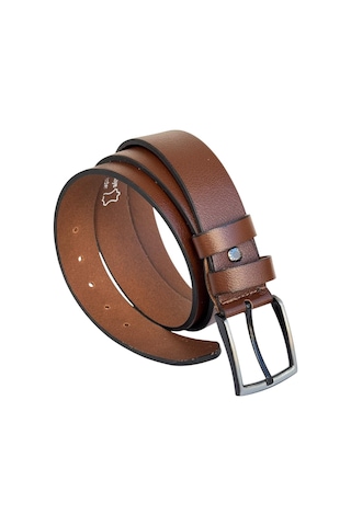 Süzer Deri Taba Büyük Beden Hakiki Deri 4 Cm. Tokalı Düz Model Erkek Kemer - 411-battal Taba