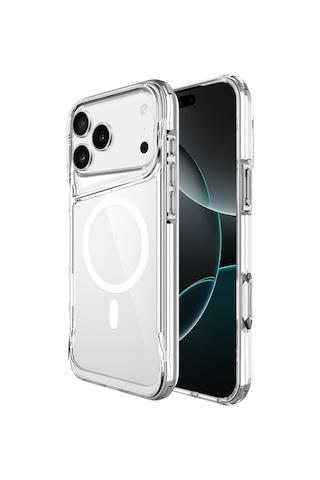 Apple Uyumlu iPhone 17 Pro Kılıf Zore M-safe Şarj Özellikli T-max M-safe Kapak Seffaf