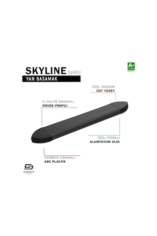 S-dizayn Ford Connect 3 Skyline Siyah Yan Basamak 193 Cm 2023 Üzeri A+ Kalite