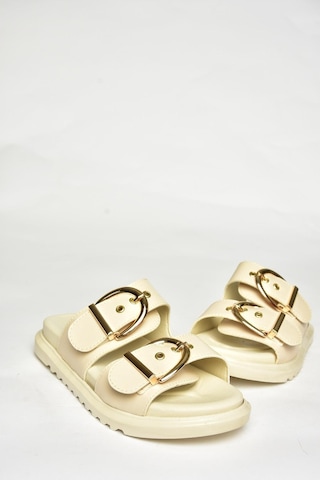 Fox Shoes U725792009 Bej Kadın Terlik Bej-suni Deri
