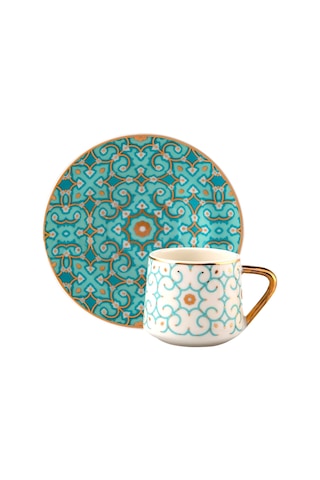 Jumbo Turquoise 2'Li Kahve Fincanı