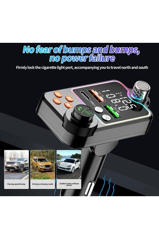 Homyl Araba Bluetooth Için Fm Verici Kullanımı Kolay 11x7x5cm