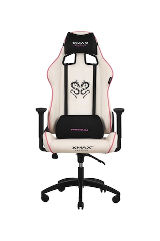 Rio Plus Balerion Terletmez Kadife Kumaş Beyaz Gaming Oyuncu Koltuğu -11 Beyaz