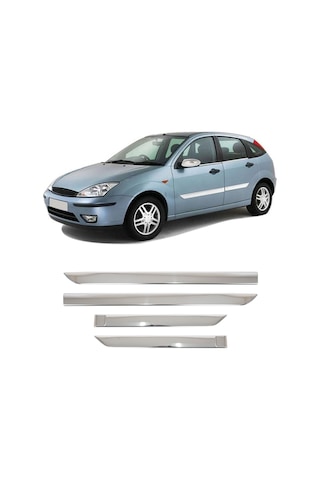 Ford Focus Mk1 Uyumlu 1998-2005 Krom Yan Kapı Çıtası 4 Parça Paslanmaz Çelik