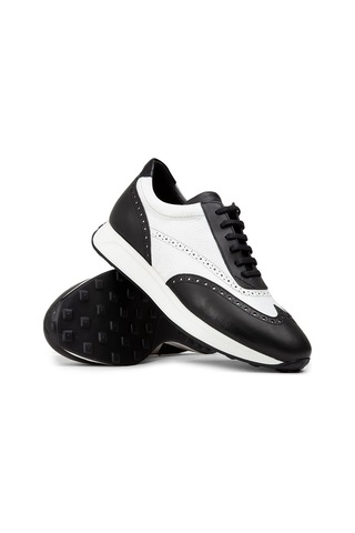 Deery Hakiki Deri Siyah Beyaz Erkek Sneaker Ayakkabı - 00750Mbyze01 Beyaz