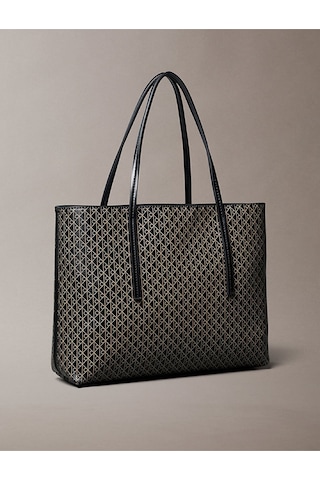 Calvin Klein Emblem Aop Small Tote Kadın Siyah Çanta-9167 Siyah