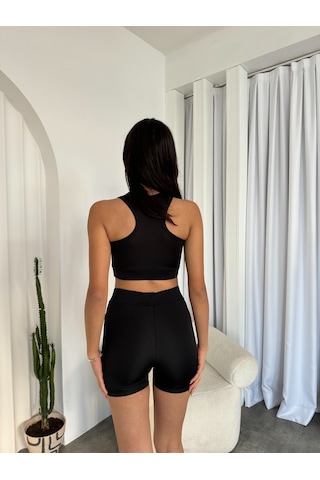 Bcfswimsports Büstiyer Ve Şort Takımlı Sporcu Mayo Siyah