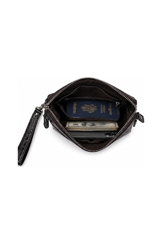 Alphaclub Bag Unisex Hakiki Kroko Deri Çok Bölmeli Portföy Çanta Kahverengi