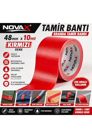Novax Tamir Bantı 48 Mm X 10 Metre Kırmızı Branda Tamir Bandı