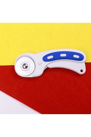 Aubyhe 3806 45mm 3'lü Fonksiyonlu Daire Kesici - Düz/dalgalı/noktalı Çizgiler, Abs Ve Karbon Çelik Bileşenli, 3 Bıçaklı El İşleri Ve Patchwork Aleti