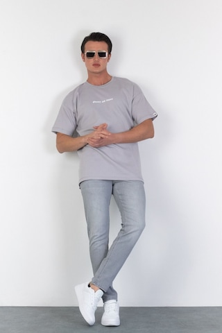 Erkek Gri Slim Fit Dar Kesim Esnek Likralı Denim Jeans Kot Pantol (524238244)