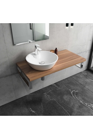 Isvea Sistema Y Tezgah Üstü Çanak Lavabo 45 Cm, Batarya Delikli Beyaz 10sy65045