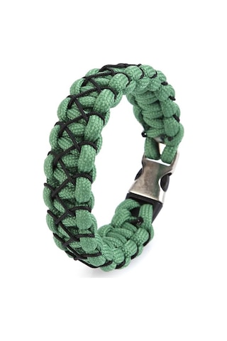 Ince Işlemeli Yeşil Paracord Bileklik Çınar Extreme Çok Renkli