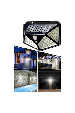 Güneş Enerjili Hareket Sensörlü Led Lamba - Ip65 Suya Dayanıklı 10 Parça Siyah
