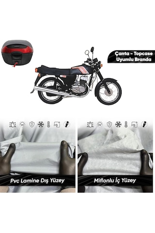 Jawa 350 Twın Sport Uyumlu Motosiklet Brandası Su Geçirmez Miflonlu Topcase Çanta Uyumlu Motor Branda