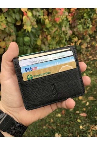 Guard Hakiki Deri Erkek Siyah Kartlık Çok Renkli