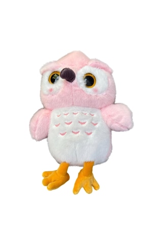 Sevimli Oturabilen Uyku Arkadaşım Baykuş 30 Cm Peluş Oyuncak Pembe